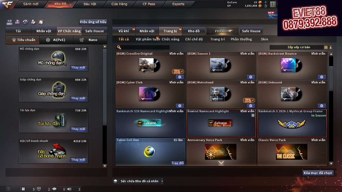 shop acc cf uy tin gia re